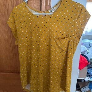 Lily White Yellow Polka Dot Short Sleeve Tee